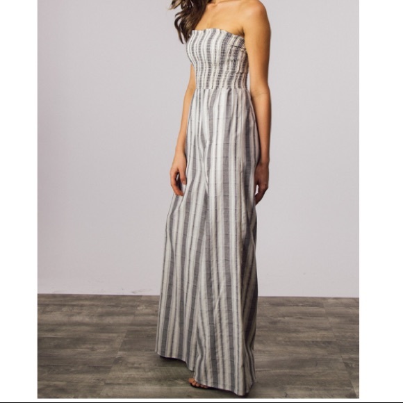 SALE! Striped Strapless Jumpsuit - Picture 5 of 5